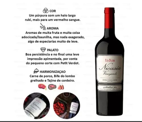 Vinho Tinto Argentino Nicasia Malbec Catena Zapata Cx 6 Und