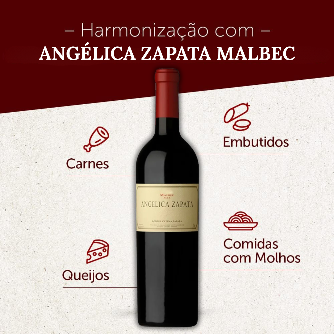 Kit 4 Vinhos Angélica Zapata Malbec Alta Caixa de Madeira