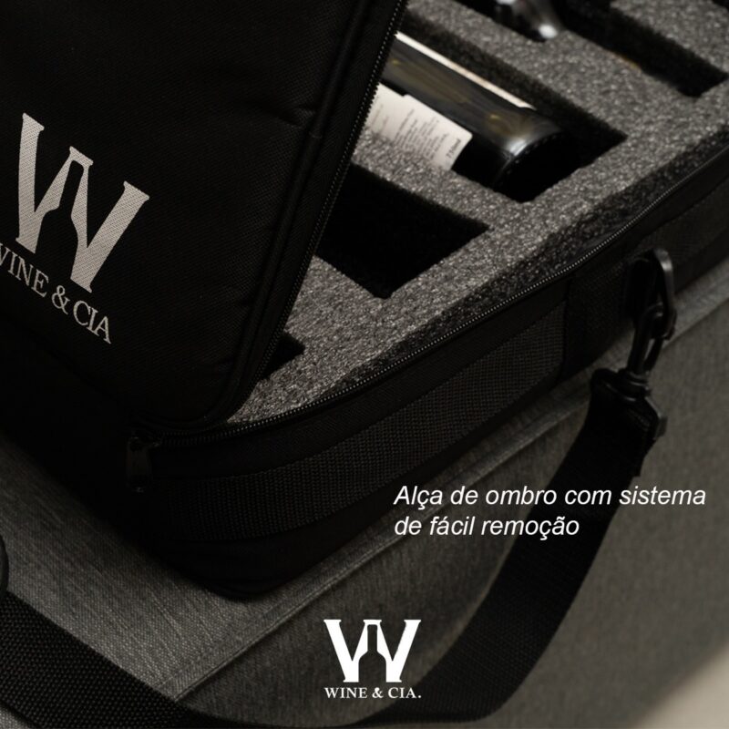 Espuma protetora de vinhos com bolsa tiracolo mala de transporte – 6 garrafas