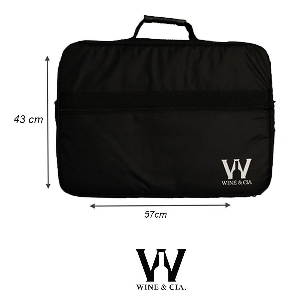 Espuma protetora de vinhos com bolsa tiracolo mala de transporte – 6 garrafas