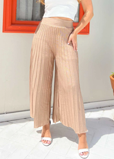 Calça Plissada Tricot