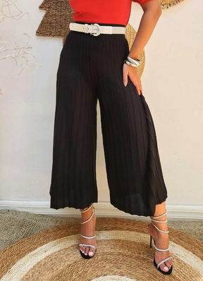 Calça Plissada Tricot